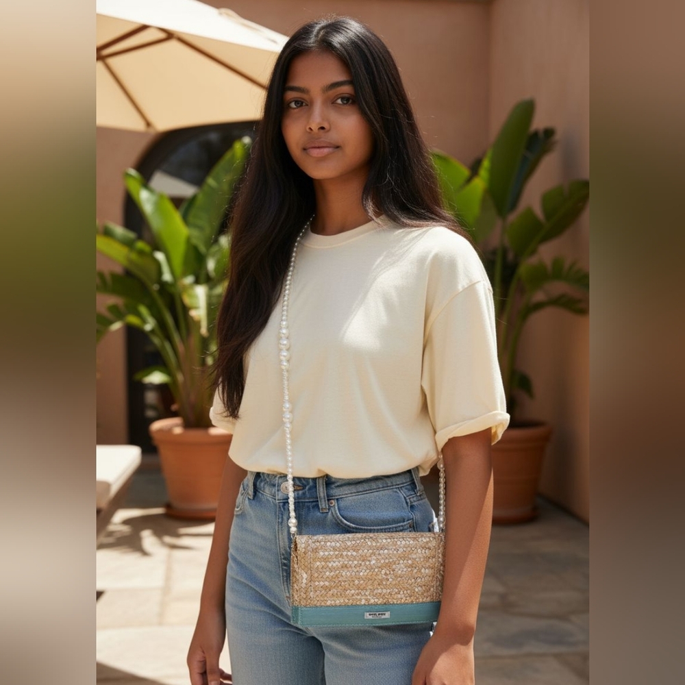 Miu Miu Tan Woven Crossbody Bag NEW